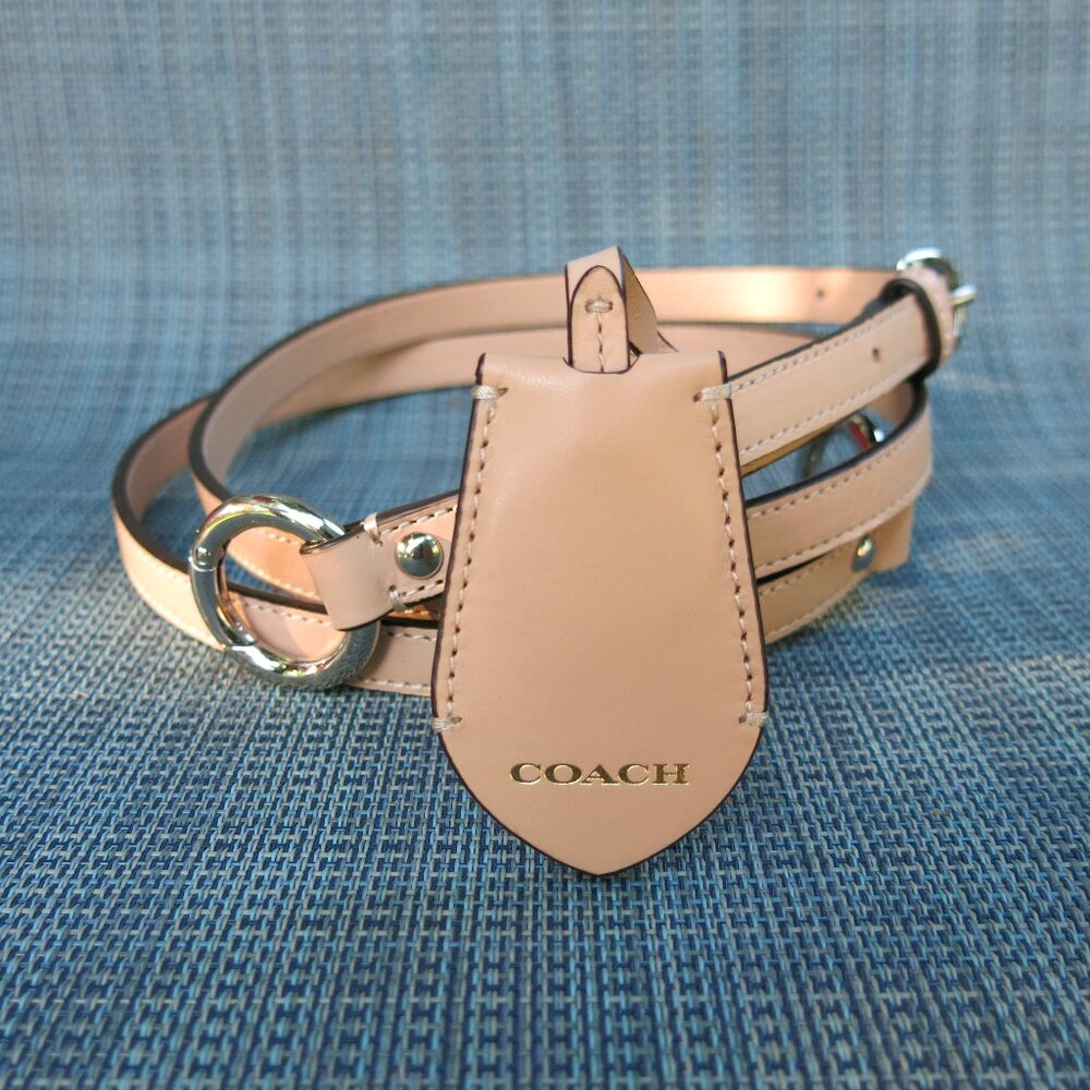 Coach Tan Leather Silver Hardware Logo Adjustable Purse Strap